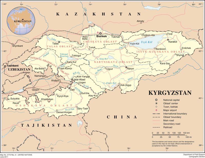 Map of Kyrgyzstan, 2011